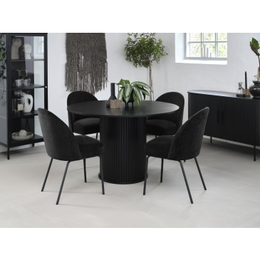 Eettafel Nola Zwart Ø120 cm - Giga Living