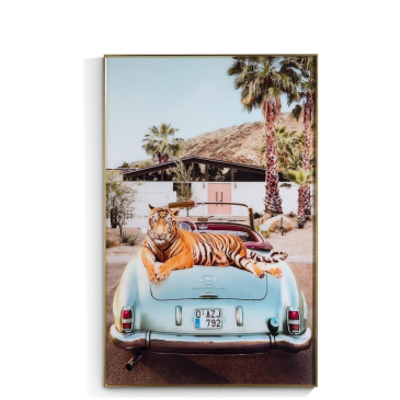 Coco Maison Fotoschilderij Tiger King 90x140cm
