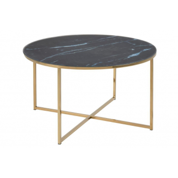 Salontafel Felien Glas Zwart Ø80cm - Giga Living