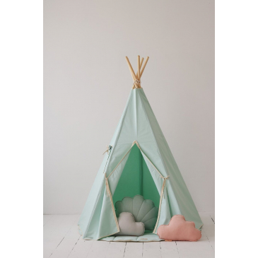 Moi Mili Tipi Speeltent Met Pompons Mint Fog