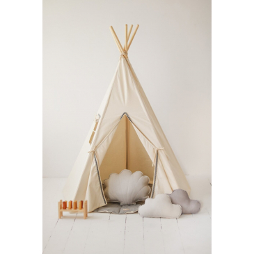 Moi Mili Tipi Speeltent Met Pompons Grey