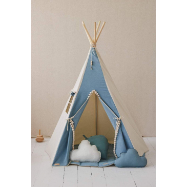 Moi Mili Tipi Speeltent Met Pompons & Speelmat Jeans