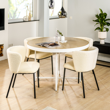 Eetkamertafel rond 120cm Lennox Eiken - Giga Meubel