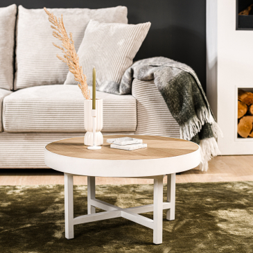 Salontafel rond 60cm Lennox Eiken - Giga Meubel