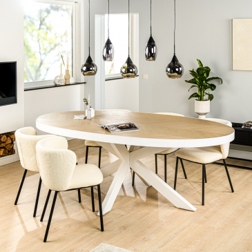 Eetkamertafel ovaal Lennox Eiken - Giga Meubel