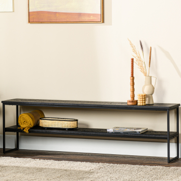 Tv-meubel Annelot 150cm Aged Teakhout  Zwart - Giga Meubel