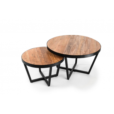 Salontafel Rond Bruin Set van 2 - Giga Meubel