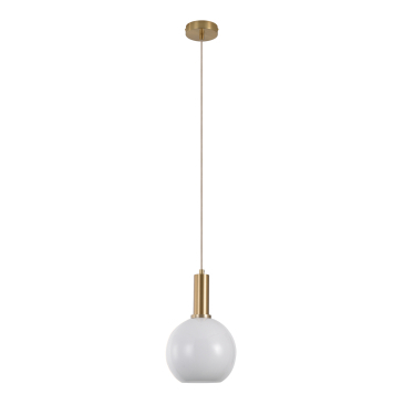 House Nordic Hanglamp Chelsea Wit Glas Brass