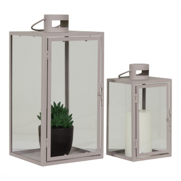 House Nordic Lantaarns Corfu Set van 2 Staal Bruin