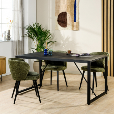 Eetkamertafel Mida 160x90cm Zwart - Giga Meubel