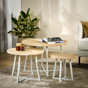 Salontafel Lucia Set van 3 Goud Pure - Giga Meubel