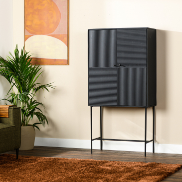 Wandkast Lisanne 80cm  Zwart - Giga Meubel