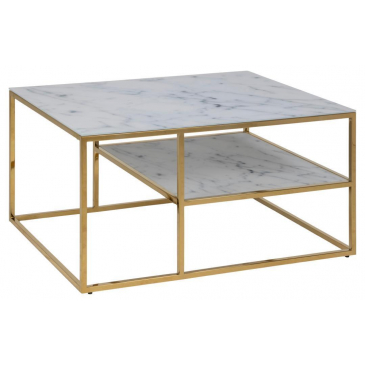 Salontafel Felien Glas Wit 90cm - Giga Living