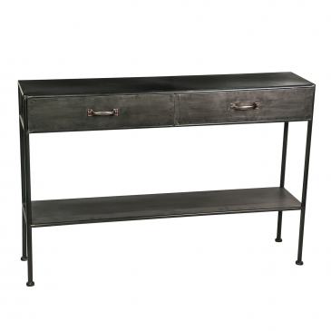 PTMD Sidetable Simple Metal Zwart Open 2 Laden