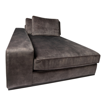 PTMD Bank Block Chaise Longue Arm L Adore Antraciet