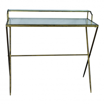 PTMD Sidetable Emily Glass Goud Metal Frame 2 Shelves