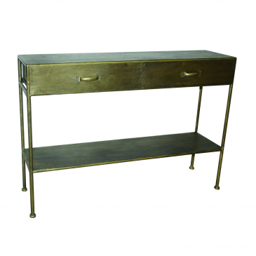 PTMD Sidetable Simple Metal Goud Open 2 Laden