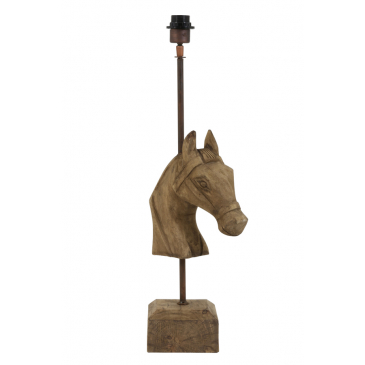 Light & Living Lampvoet Horse Mangohout Donkerbruin 68cm