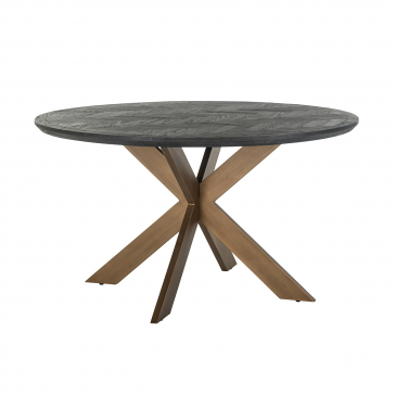 Richmond Eettafel Zwartbone Brass Ø140cm