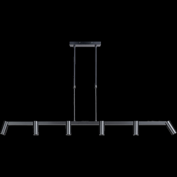 Hanglamp Miller Zwart 6-Lichbtronnen - Giga Meubel