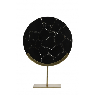 Light & Living Ornament Gouya Op Voet Agaat Zwart 50cm