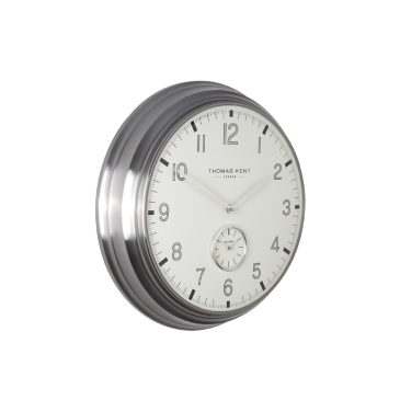 Klok Rond Timekeeper No.8 Wit/Zilver Ø48cm