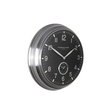 Klok Rond Timekeeper Zwart/Zilver Ø48cm