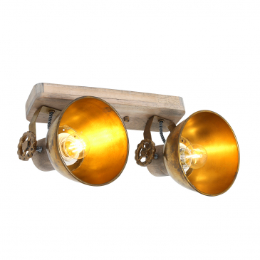 Gearwood Plafondspot 2-lichts Brons - Giga Meubel