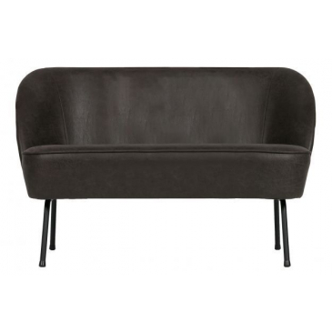 BePureHome Vogue 2-Zits Bankje Leer Zwart