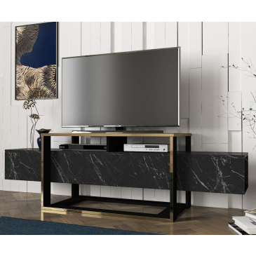 Tv-Meubel Bianco Melamine Zwart Goud