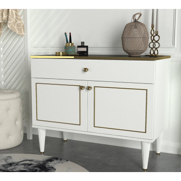 Dressoir Ravenna Melamine Wit Goud Zwart