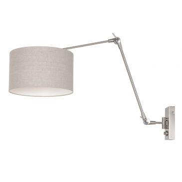 Steinhauer Prestige Chic Wandlamp Met Grijze Linnen Kap Ø30cm