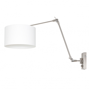 Steinhauer Prestige Chic Wandlamp Met Witte Linnen Kap Ø30cm