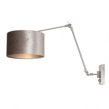 Steinhauer Prestige Chic Wandlamp Met Zilveren Velours Kap Ø30cm