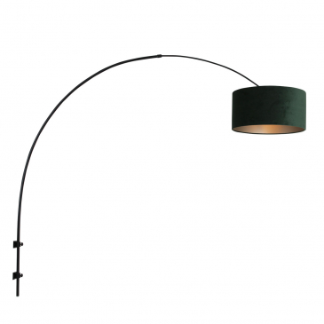 Steinhauer Sparkled Light Wandlamp Zwart Met Groene Kap Ø30cm