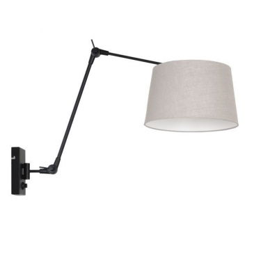 Steinhauer Prestige Chic Wandlamp Met Grijs Linnen Kap Ø35cm