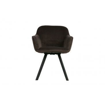 Woood Viggo Eetkamerstoel Velvet Antraciet Set van 2