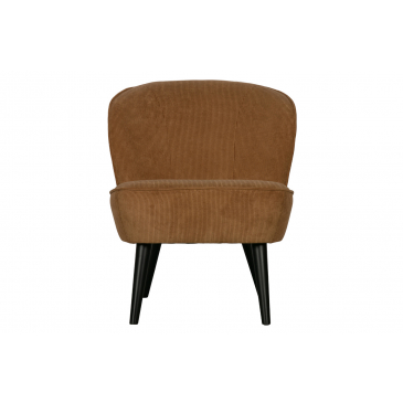 Woood Sara Fauteuil Ribstof Honing Geel