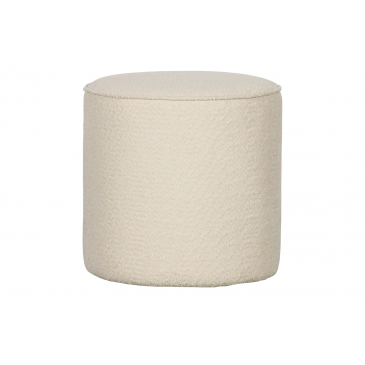 Woood Sara Poef Hoog Bouclé Creme Ø46cm