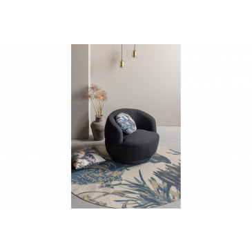 BePureHome Woolly Draaifauteuil Bouclé Antraciet