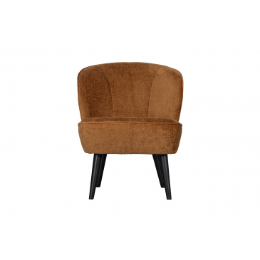 Woood Fauteuil Sara Velvet Cognac