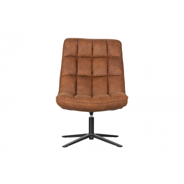 Woood Draaifauteuil Dirkje PU-Leer Cognac
