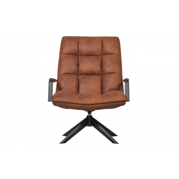 Woood Draaifauteuil Jouke Met Armleuning Kunstleer Cognac