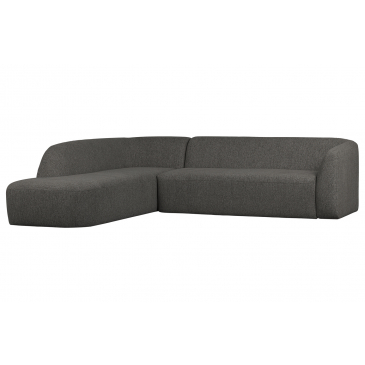 BePureHome Hoekbank Sloping Links Grijs/Zwart Melange