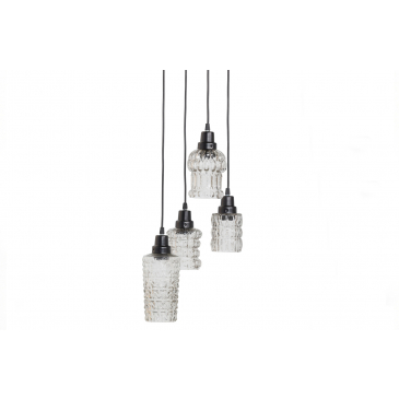 BePureHome Hanglamp Multiple Met 4 Glazen Zwart/Glas