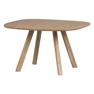 Woood Combi-tablo: Organisch Eiken 130x130 & 3-stand Poot Naturel