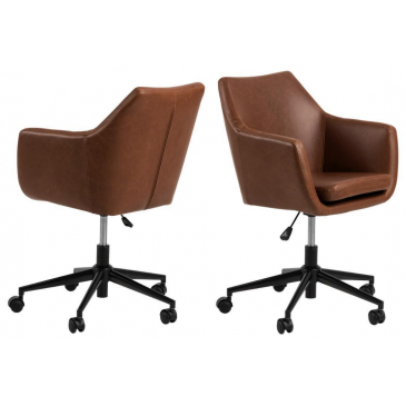 Bureaustoel Erica leather look Bruin - Giga Living