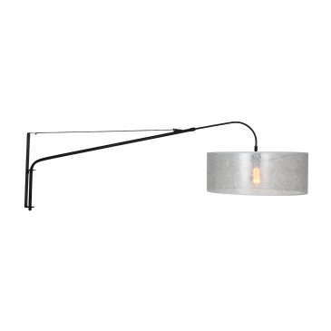 Steinhauer Elegant Classy Wandlamp Zwart Met Zilveren Sizoflor Kap Ø50cm