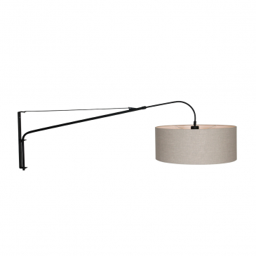 Steinhauer Elegant Classy Wandlamp Zwart Met Grijze Kap 50cm