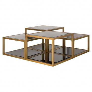 Richmond Salontafel Loua Set Van 4 Brushed Goud